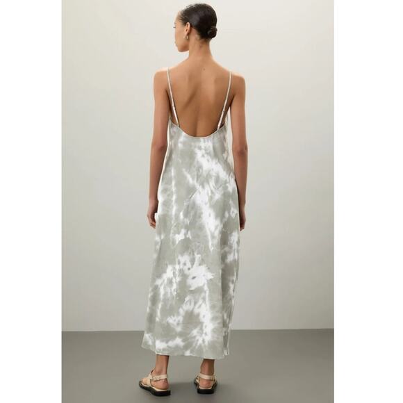 Thakoon Collective Green & White Tie Dye Scoop Back Maxi Dress Size 6 - Picture 12 of 12